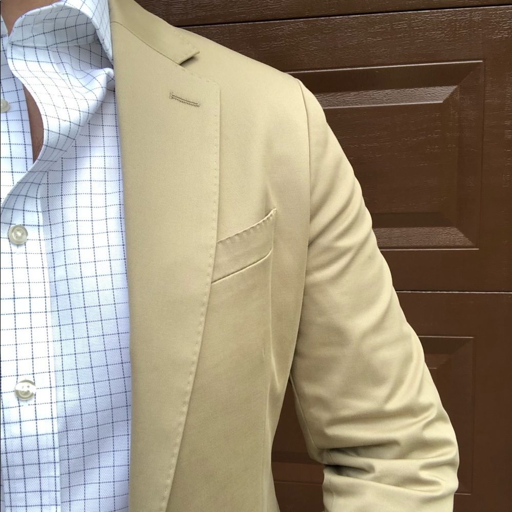 Banana Republic Khaki Suit Cotton w/ Stretch